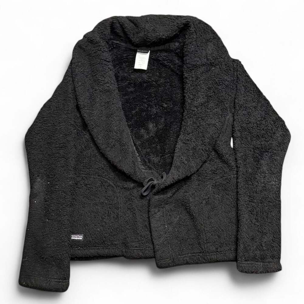 Patagonia Black Fleece Shawl Collar Wrap Jacket